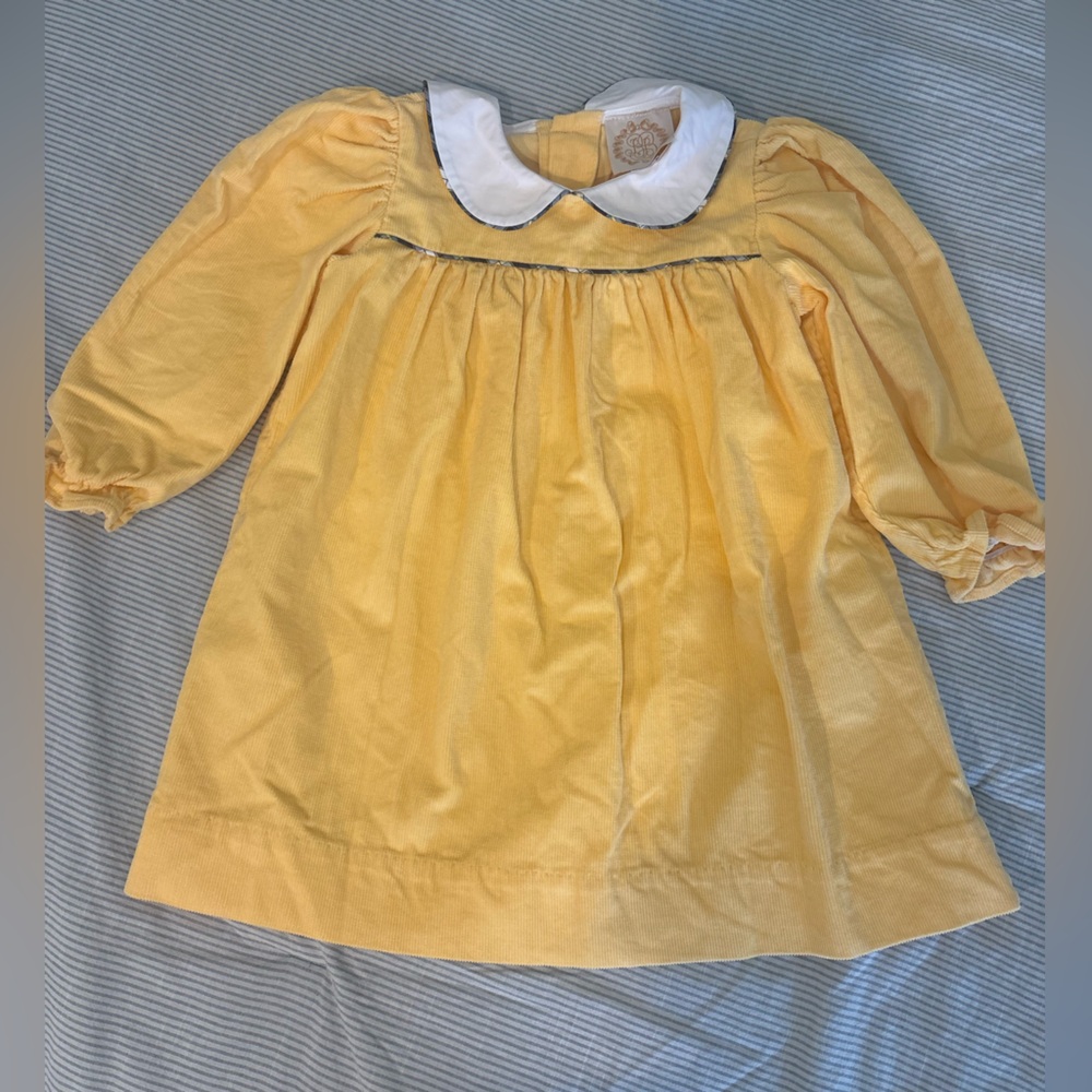 TBBC Yellow Corduroy Peter Pan Collar Dress
